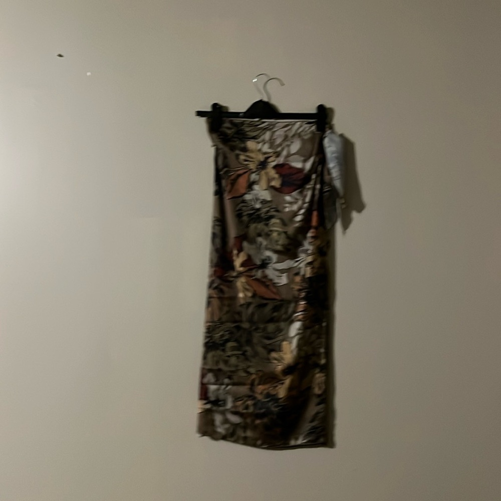 Floral midi wrap skirt